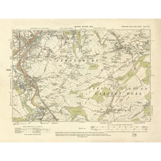 O.S. Map: CCLX N.E. (1908) - Almondbury, Berry Brow, Farnley Tyas & Lockwood