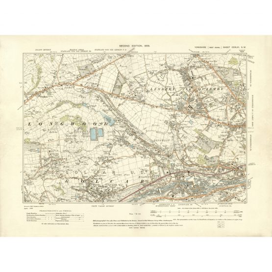O.S. Map: CCXLVI S.W. (1908) - Golcar, Lindley & Longwood