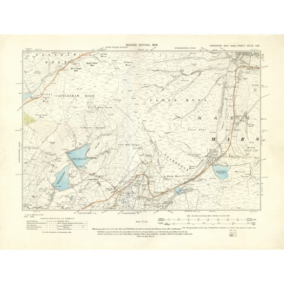 O.S. Map: CCLIX S.W. (1908) - Cattleshaw, Close Moss & Standedge