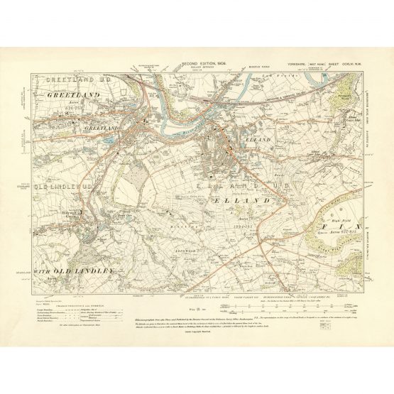 O.S. Map: CCXLVI N.W. (1908) - Elland, Greetland & Hollywell Green