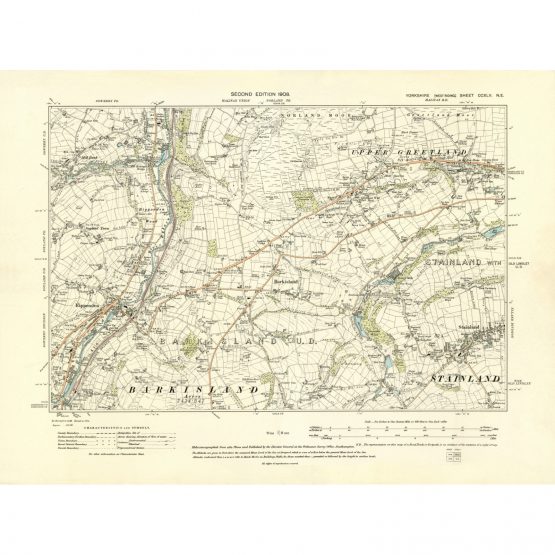 O.S. Map: CCXLV N.E. (1908) - Barkisland, Ripponden & Stainland